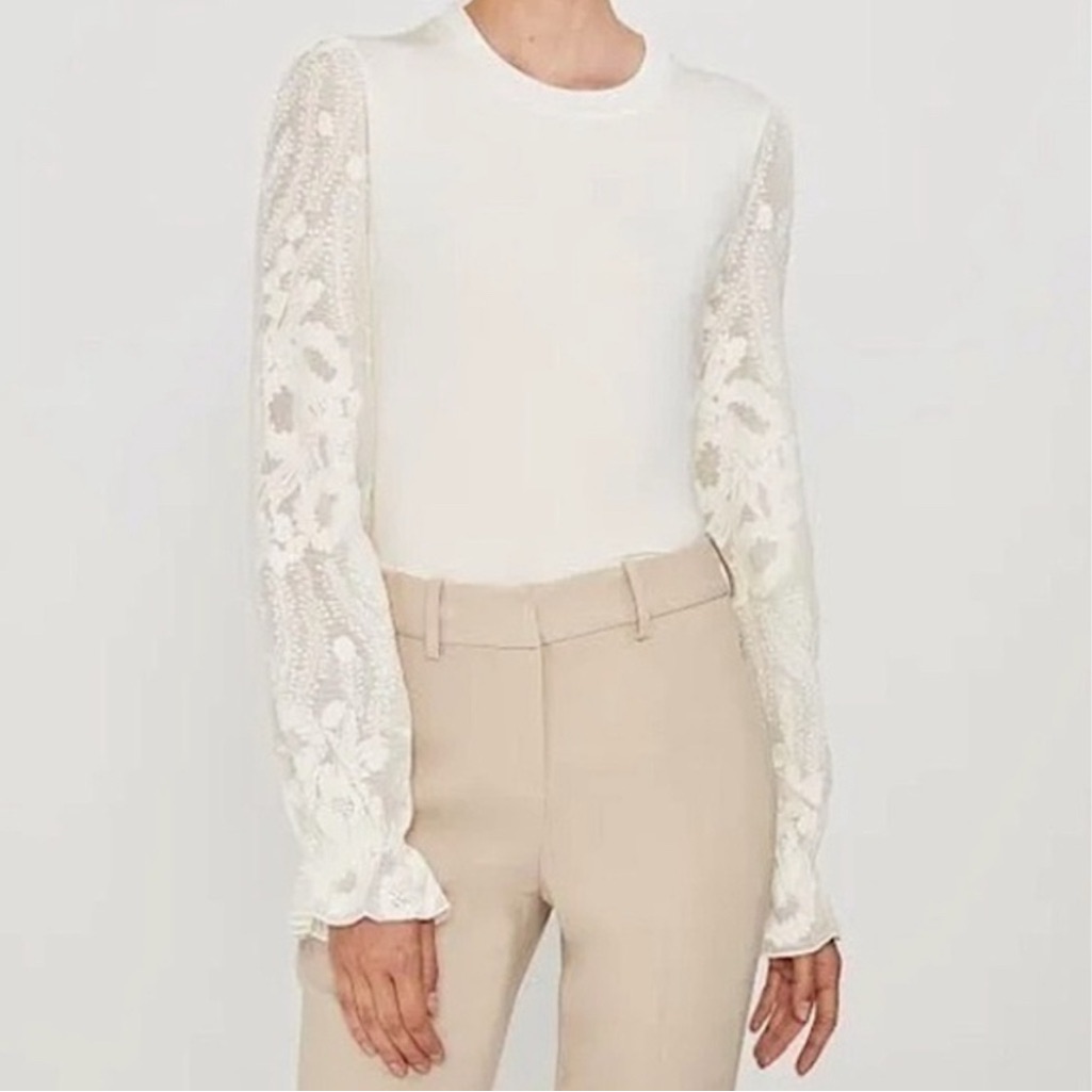 Elie Tahari Himani Lace Sleeve Top